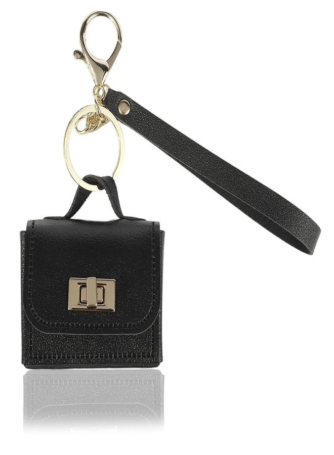 CALFOVERA Mini PU Leather Handbag Keychain Miniature Change Pouch Coin Purse Pendants with Key Ring Headset Bag Small Headphone Bag Keychain Charm Accessories for Women Purse Handbag Decor (Black) - Image 5